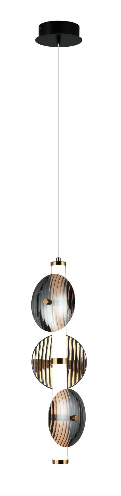 Люстра MDM-8344/3 SG BK+BR черный/латунь 12W LED 3000K d150 h1600, HAO24